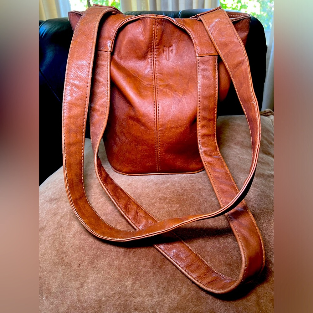 Frye Brown Leather Tote Bag oversized Purse